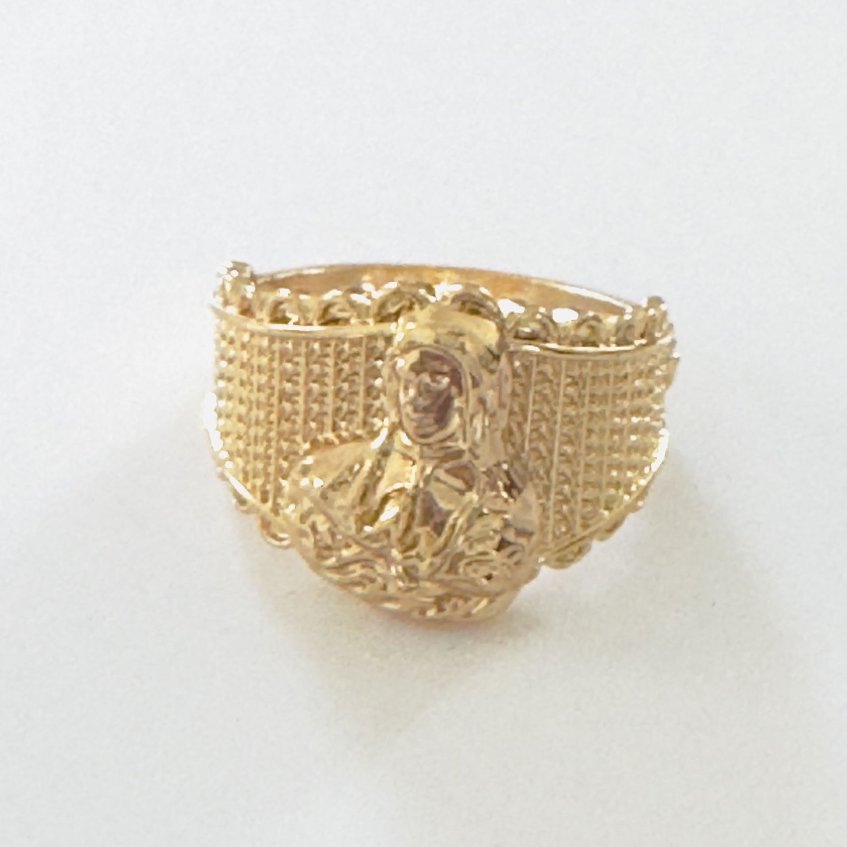 Jesus Ring. 14K Gold Plated. Size 8. New