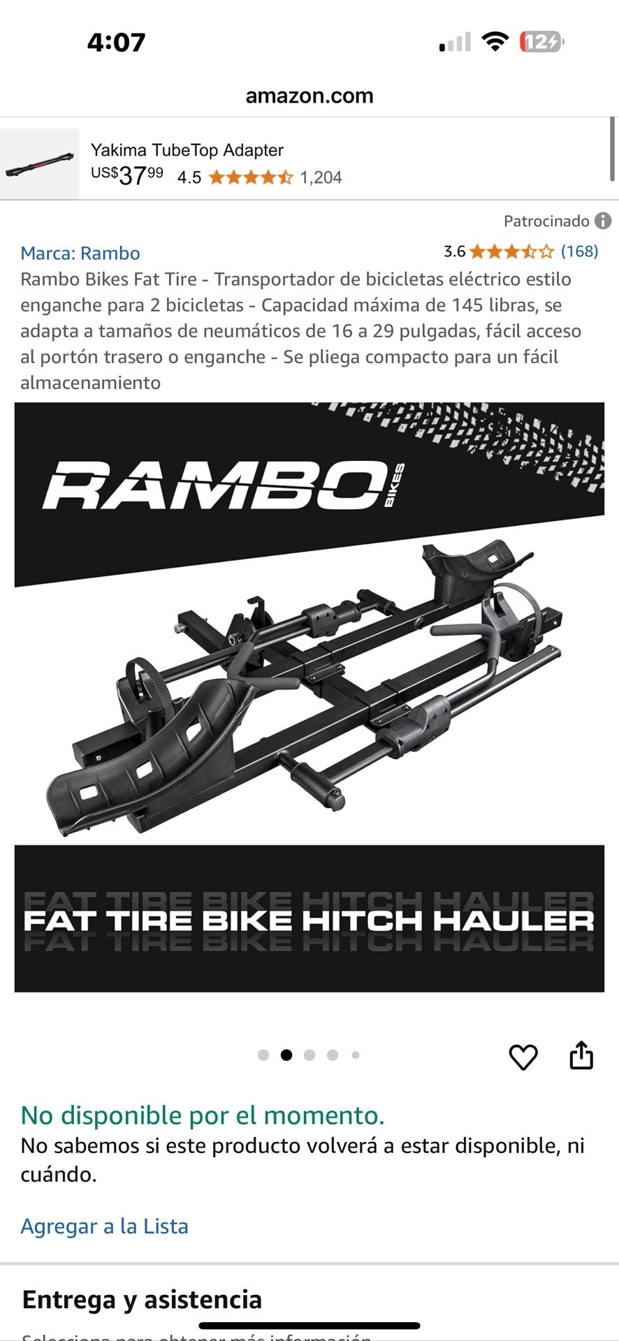 Rambo Fat Tire Electric 2 Bike Hauler Brand New Retails For Over $400
