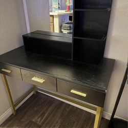 Mirrored Vanity With Shelving