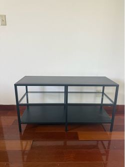 Black Metal & Glass TV Stand / Media Console