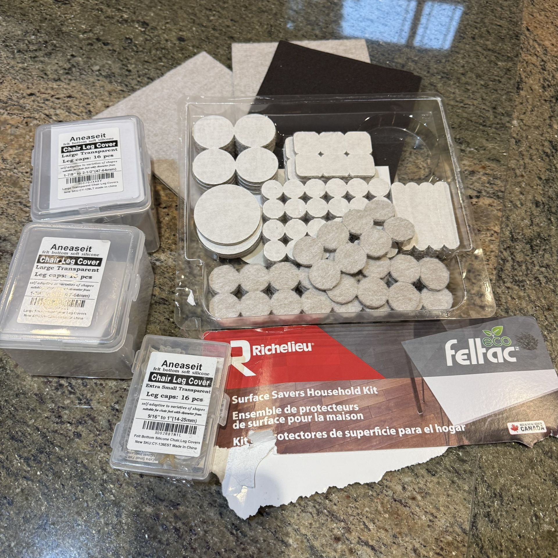 Mixed Lot Felt Pads Chair Leg Covers Aroaseit Richelieu Feltac Floor Protectors
