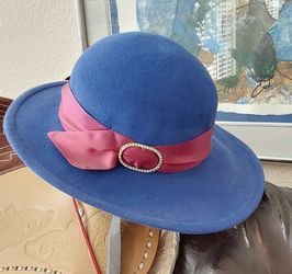 Royal blue felt hat