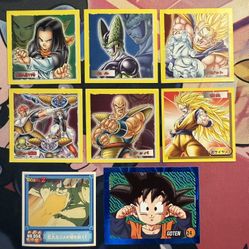 Dragon Ball Z Seal Gum Part 1 Top Seikka Stickers Lot (8pcs)