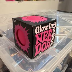 Nee Doh Needoh Glow-In-The-Dark Stress Fidget Squeeze sensory Toy TikTok Pink