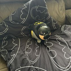 Twin Size Batman Comforter And Batman Piggy Bank