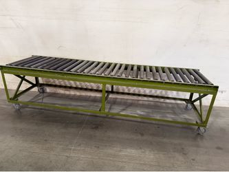 Heavy Duty Roller Conveyor with Wheels - 32" W x 10' L  Includes heavy-duty mobile frame with casters