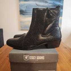 Men's Stacy Adams Stabler Snakeskin Bkack Boots Size 13W $100 OBO (SE San Diego)