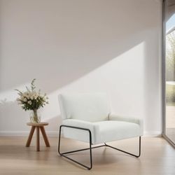 NEW Accent Chair - Modern Industrial Slant Armchair with Metal Frame - Premium High Density Soft Single chair