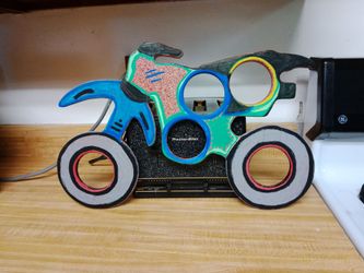 Wooden picture of motorcycle
