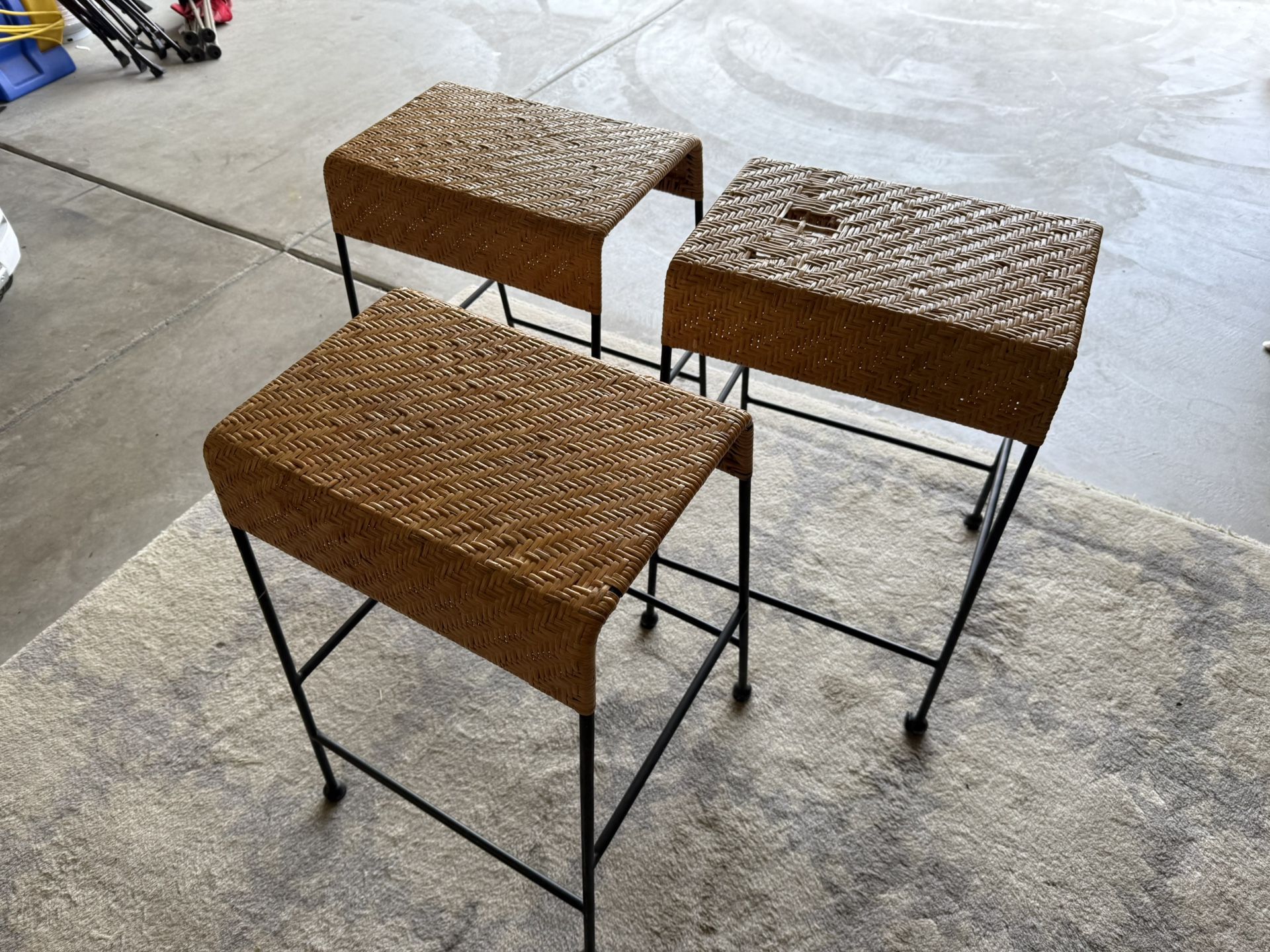 CB2 Como natural rattan counter stool bar stool