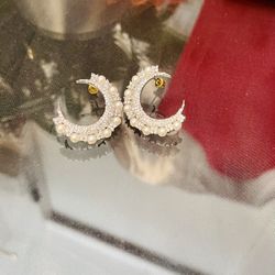 Ladies Ear Stud Cz Diamond 