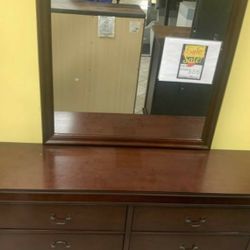New brown dresser and mirror