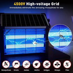 Solar Bug Zapper Outdoor, Mosquito Zapper 4500V, Waterproof Portable Fly Zapper, brand new