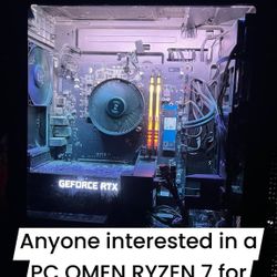 PC GAMING OMEN RYZEN 7 With Monitor And Keyboard And  A MICROPHONE 