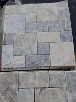 25 pz Satori Silver Crescent Travertine Wall Splash