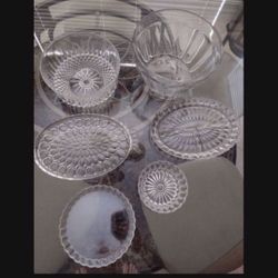 Six Pieces Of Glassware, No Chips, Various Sizes