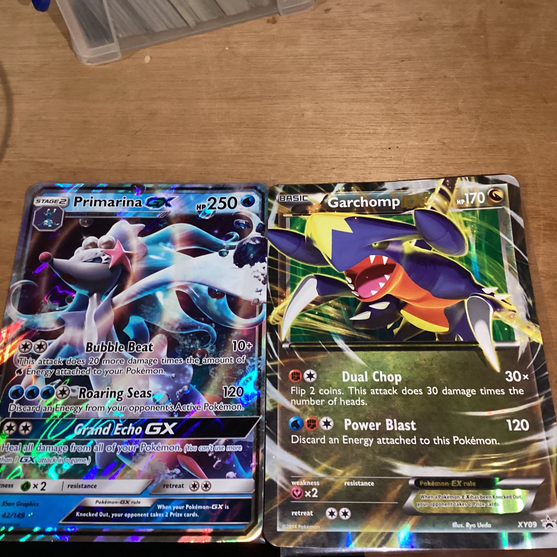 primarina gx 42/149 and Garchomp EX XY Black Star Promo XY09 Jumbo Pokemon Cards