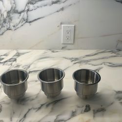 3 Universal Stainless Cupholders For Boat