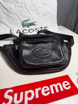 Supreme x Lacoste Black Leather Waist Bag