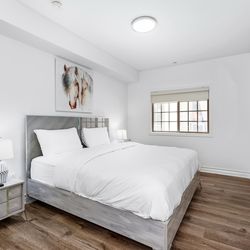 Bedframe, Nightstands, Lamps