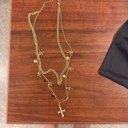 Double Layered Cross Necklace