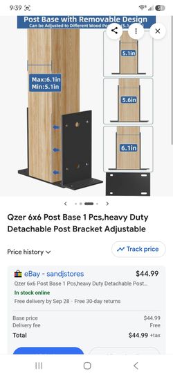 QZER 6x6 Heavy Duty Detachable Post Base