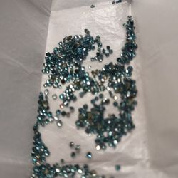   3 Ct Teal Color Diamond Melee 2 Point To ,4 Point Very Bright 
