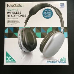 New!! Inbox Nizoni Wireless. Head Speakers/FM  Radio