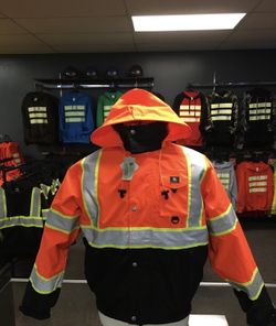 Hi-Viz Waterproof Class 3 Bomber Jacket With Removable Liner.