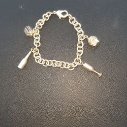 Tiffany & Co Sterling Silver Party Cupcake Gift Champagne Glass Charm