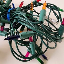 50-Led lights Multi-Color Blue Red Green Purple Orange Color Lights, Green Wire, Indoor/outdoor