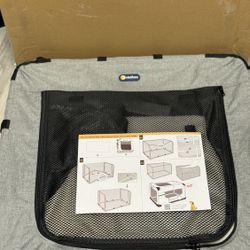 Veehoo 30 inch Folding Soft Dog Crate, 4-Door Portable Collapsible Pet Kennel Travel Dog Crate for Medium Dogs, 5 x Durable Mesh Screen, 600D Oxford F