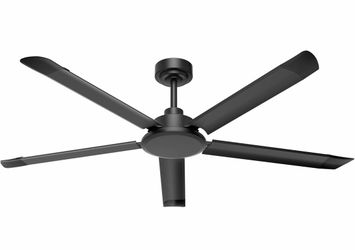 New in box: 60'' Ceiling Fan No Light, Black Industrial Ceiling Fan with Remote/APP, Aluminum Blades