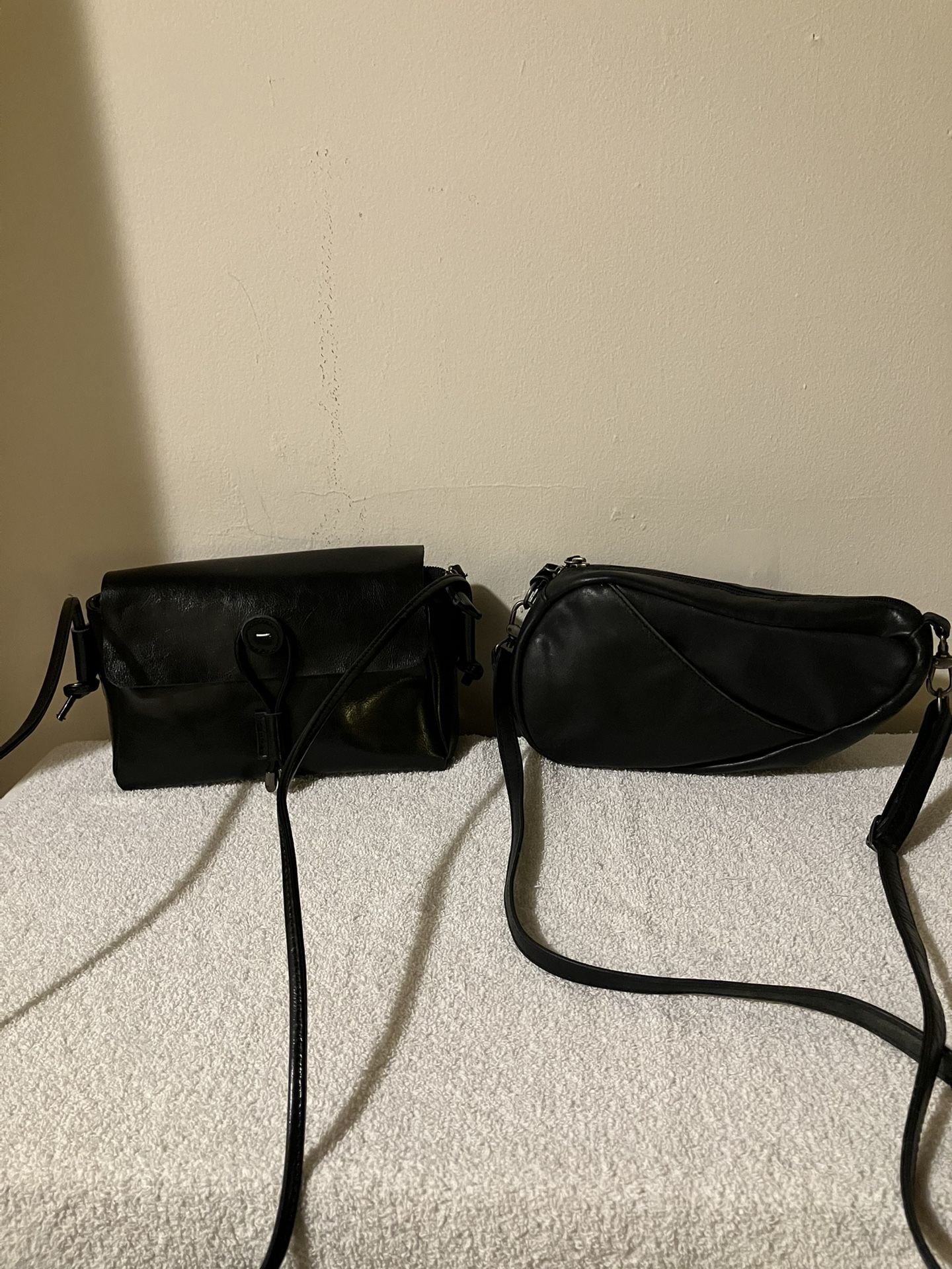 2 Never Used Women’s Black Leather Cross Body Bags