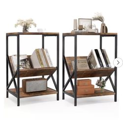 Set of 2 Side Tables, Nightstand 