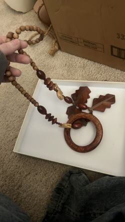 Wood bead necklace