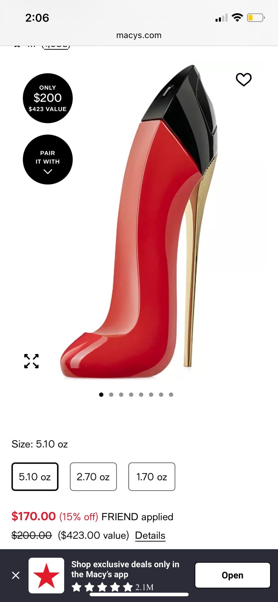 Carolina Herrera (Very Good Girl) Perfume 5.10 oz