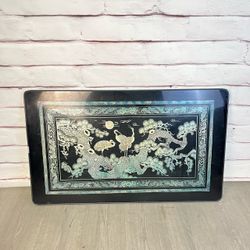 Korean Crane Art Low Folding Screenprint Tea Table