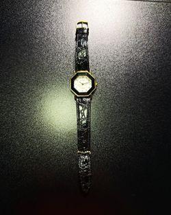 Da Vinci Octagonal Gold Tone White Dial Watch Untested As-Is