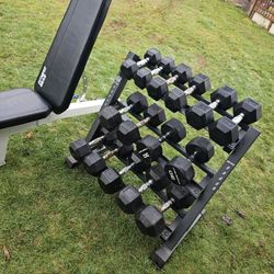 Weights With Rack And Weight Bench 