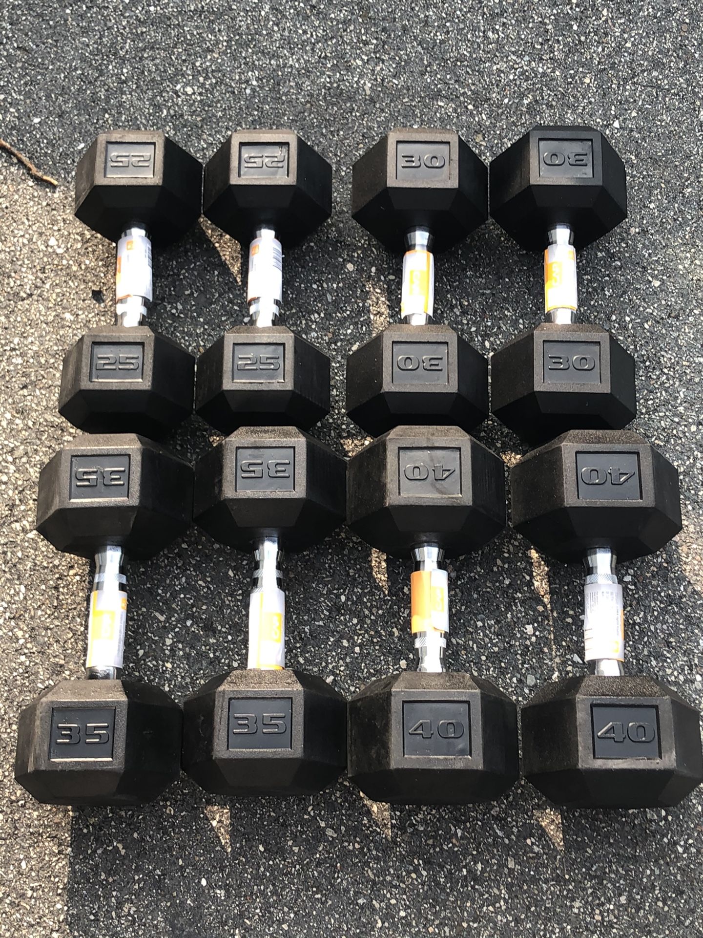Dumbbell Set: 25,30,35, and 40 LB Pairs (260lb total)