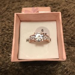 Men women's couple lovers cubic zirconia wedding ring / size 6