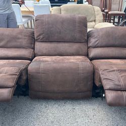 Brown Reclining Sofa 