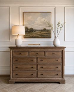 ✨ 🤎 Pottery Barn Inspired Dresser | 9 Drawers | 64.5” Long | Transitional Wood Dresser 🤎 ✨