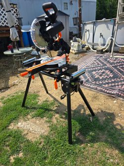 Mitersaw WEN MM1015 15-Amp 10-Inch Dual Bevel Sliding Compound Miter Saw with stand
