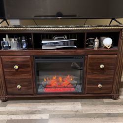 TV Console with Electric Fireplace