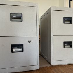Fireproof Filing Cabinets, Set Of Two