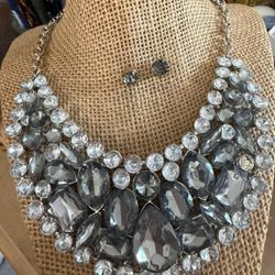 Juego Collar Aretes Piedras 