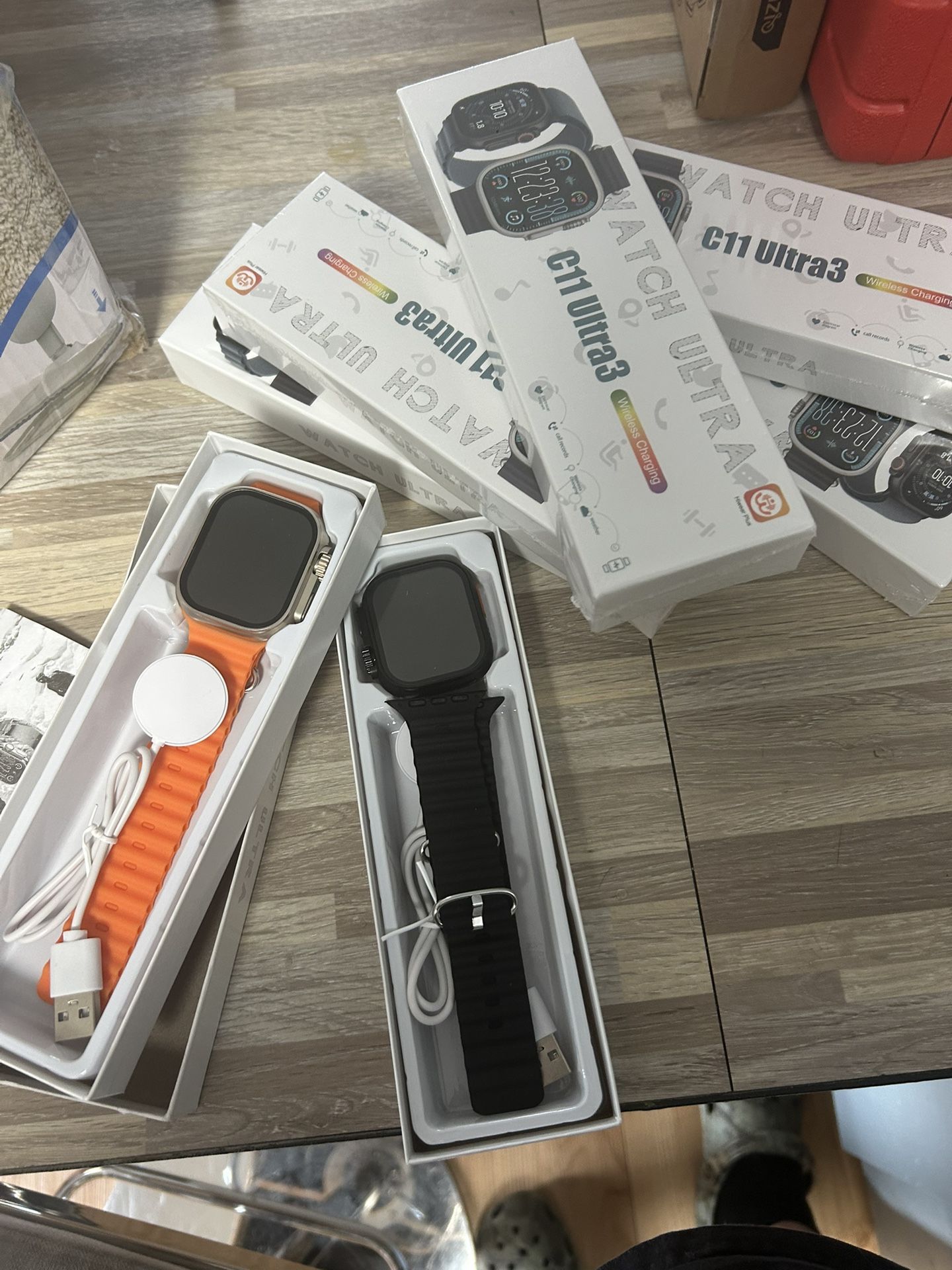 C11 Ultra 3 Smartwatch Black And Orange Available