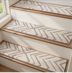 (2714)Stair Treads Non Slip, 15 PCS Stair Treads for Wooden Steps, 8"x30"
3D Peel and Stick Carpet Stair Tread Indoor, Residue-Free Adhesive Washable